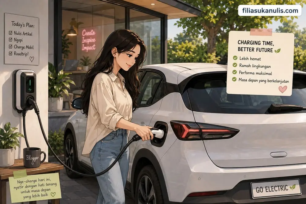 pengisian daya mobil listrik