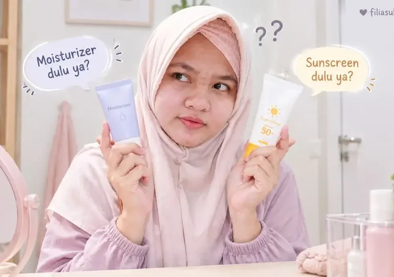 pakai moisturizer dulu atau sunscreen dulu